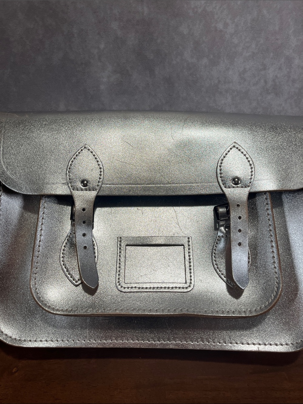 The Cambridge Satchel Company 15 Inch Metallic Silver Batchel Leather Bag - Picture 6 of 10